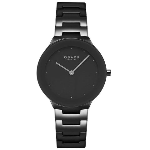 The Watch Boutique Obaku Spejl Lille Dark Black 42mm Watch - V290LXBBSB