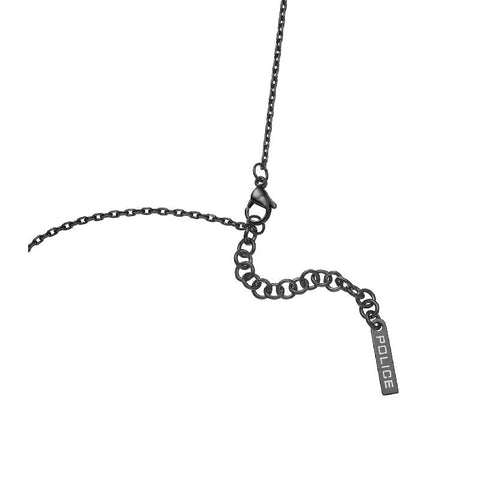 Police Black Stoneset Necklace with Sparkling Crystals