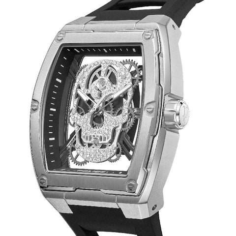 The Watch Boutique Police Cranium Men's Skeleton Dial Stainless Steel Watch