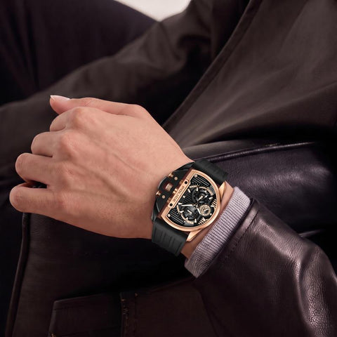 The Watch Boutique Police Daintree Black Dial Rose Gold Men's Watch
