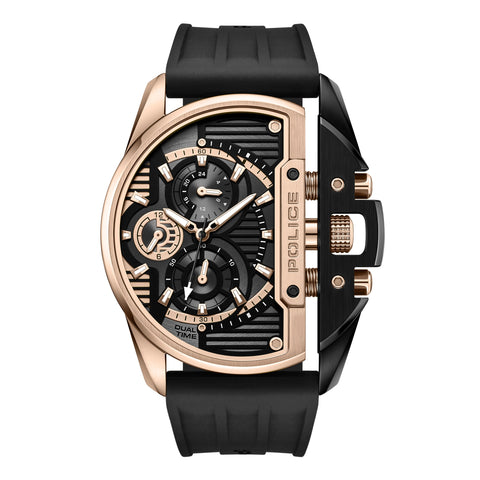 The Watch Boutique Police Daintree Black Dial Rose Gold Men's Watch