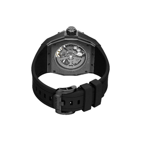 The Watch Boutique Police Dayton Men's Automatic Skeleton Dial Stainless Steel Watch