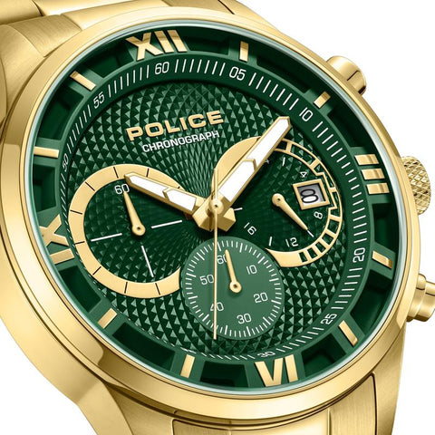 The Watch Boutique Police Driver Green Dial Men's Watch