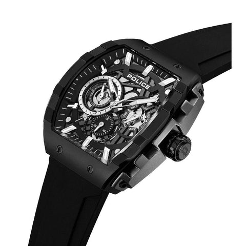 The Watch Boutique Police Flash Watch for Men – Black Silicon Strap