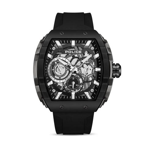 The Watch Boutique Police Flash Watch for Men – Black Silicon Strap
