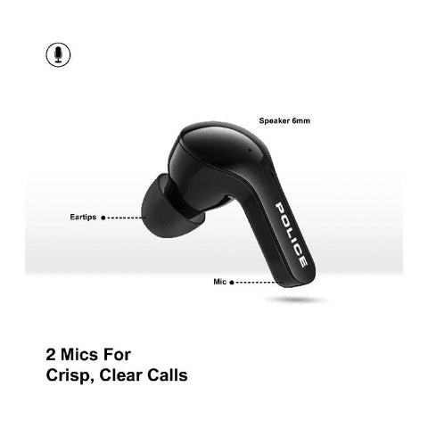 The Watch Boutique Police Freedom Of Sound I Earbuds 8mm Black IPX4