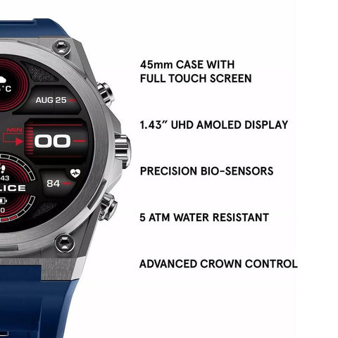 The Watch Boutique Police Freedom Of Time My Avatar 2 Smartwatch Blue/Yellow