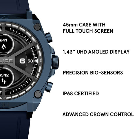 The Watch Boutique Police Freedom of Time My Avatar Blue IP Smartwatch