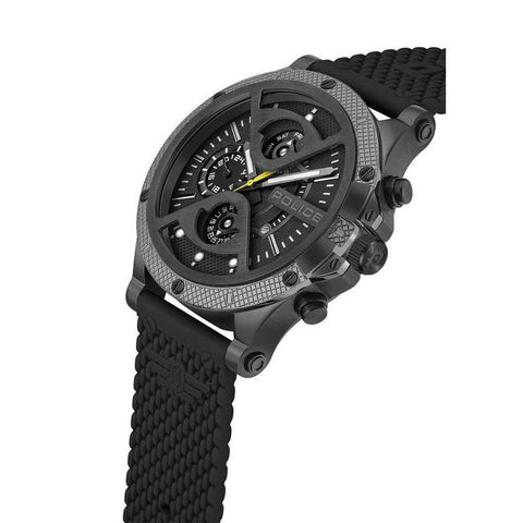 The Watch Boutique Police Gents Surigao Yellow/Black Silicone Strap