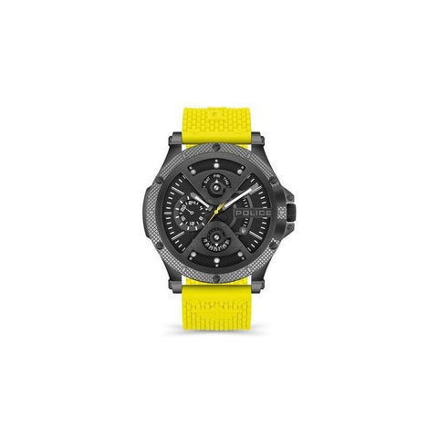 The Watch Boutique Police Gents Surigao Yellow/Black Silicone Strap