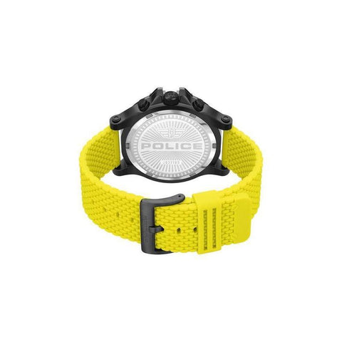 The Watch Boutique Police Gents Surigao Yellow/Black Silicone Strap