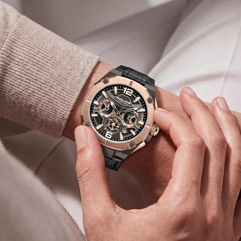 The Watch Boutique Police Juneau Grey Dial Rose Gold Men's Watch