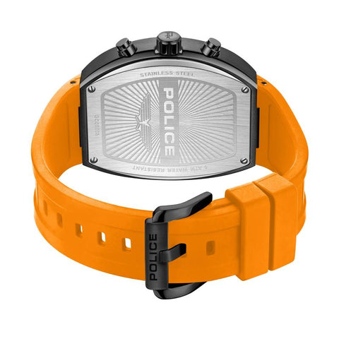 The Watch Boutique Police Meidan Black Dial Orange Strap Men's Watch