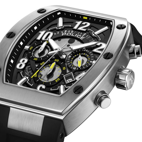 The Watch Boutique Police Meidan Black Dial Silver Men's Watch