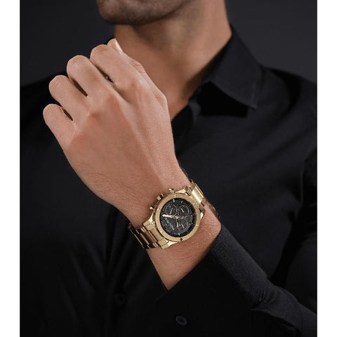 The Watch Boutique Police Men's Knotty Multifunction Gold-Plated Steel Watch