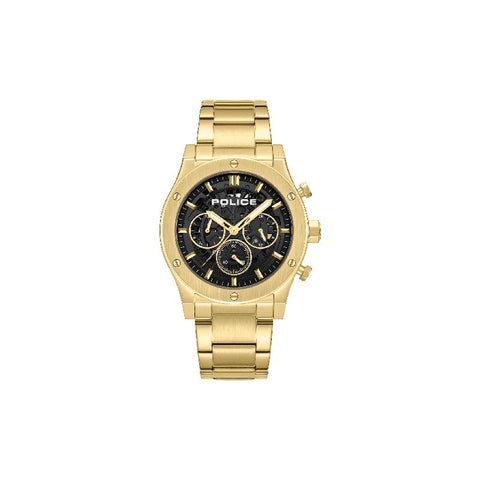 The Watch Boutique Police Men's Knotty Multifunction Gold-Plated Steel Watch