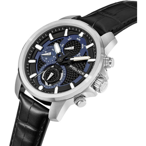 The Watch Boutique Police Newport Stainless Steel Watch with Blue Dial