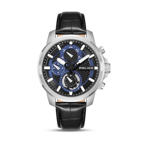 The Watch Boutique Police Newport Stainless Steel Watch with Blue Dial