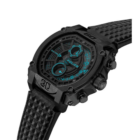 The Watch Boutique Police Norwood Men's Multifunction Black Ion-Plated Watch