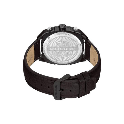 The Watch Boutique Police Portland Men's Multifunction Steel Watch with Dual Leather & Silicone Straps