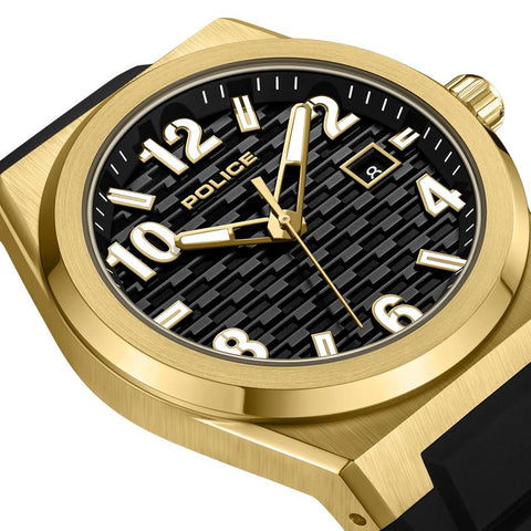 The Watch Boutique Police Preike Black Dial Gold Men's Watch