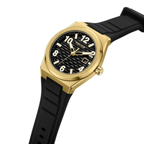The Watch Boutique Police Preike Black Dial Gold Men's Watch