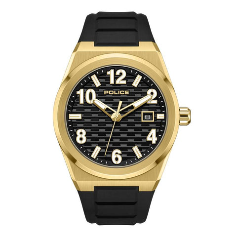 The Watch Boutique Police Preike Black Dial Gold Men's Watch