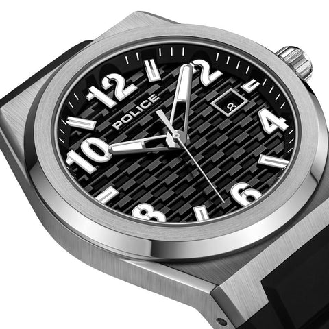 The Watch Boutique Police Preike Black Dial Silver Men's Watch