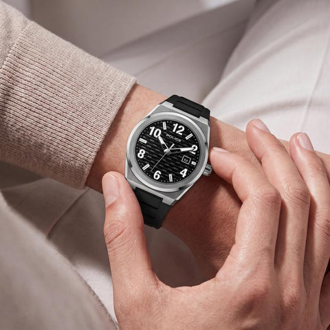 The Watch Boutique Police Preike Black Dial Silver Men's Watch
