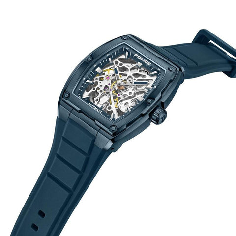The Watch Boutique Police Skeletor 3 Hands-Automatic Silicone Strap