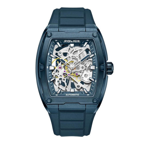 The Watch Boutique Police Skeletor 3 Hands-Automatic Silicone Strap