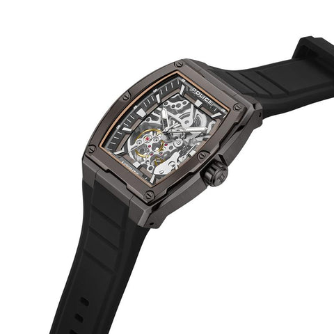 The Watch Boutique Police Skeletor Grey Dial Black Strap Men's Automatic Watch
