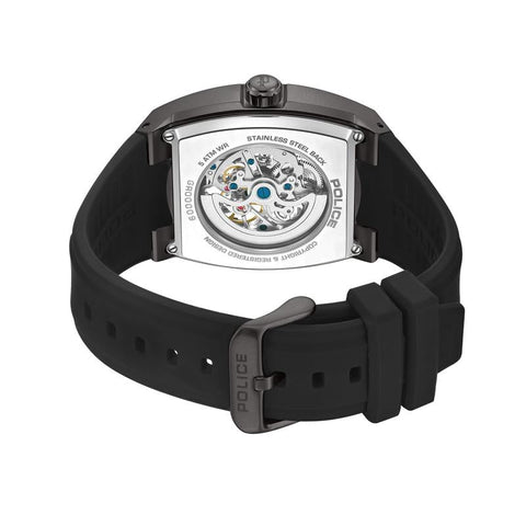 The Watch Boutique Police Skeletor Grey Dial Black Strap Men's Automatic Watch