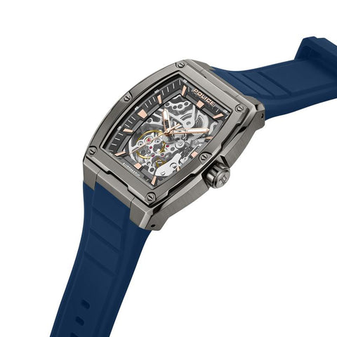 The Watch Boutique Police Skeletor Grey Dial Blue Strap Men's Automatic Watch