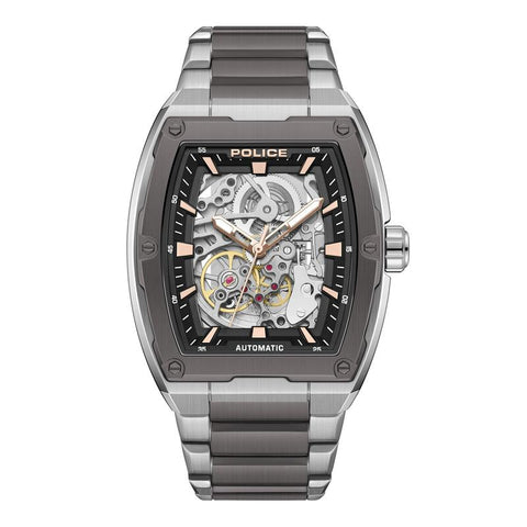 The Watch Boutique Police Skeletor Grey Dial Bracelet Men's Automatic Watch