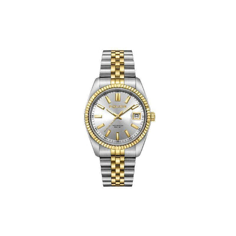 The Watch Boutique Police Stria Silver Dial Two-Tone Watch