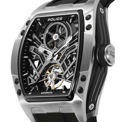 The Watch Boutique Police Tampa Men's Automatic Steel Tonneau Watch