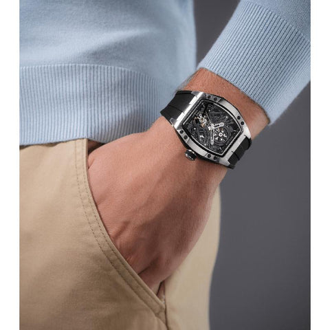 The Watch Boutique Police Tampa Men's Automatic Steel Tonneau Watch