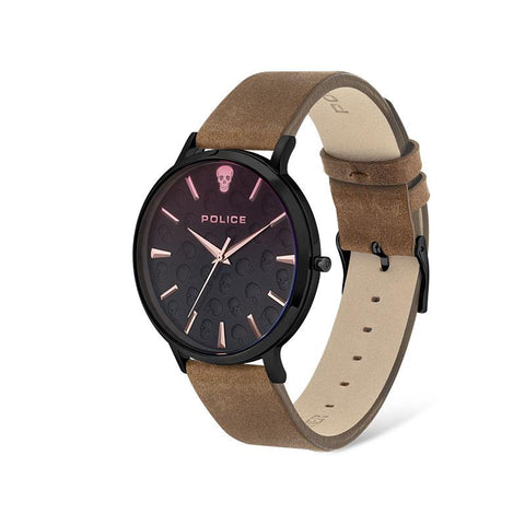 The Watch Boutique Police Tasman 3 Hands, Brown Leather Strap