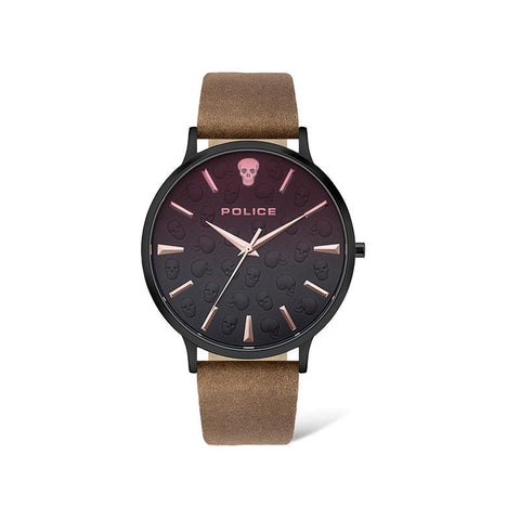The Watch Boutique Police Tasman 3 Hands, Brown Leather Strap