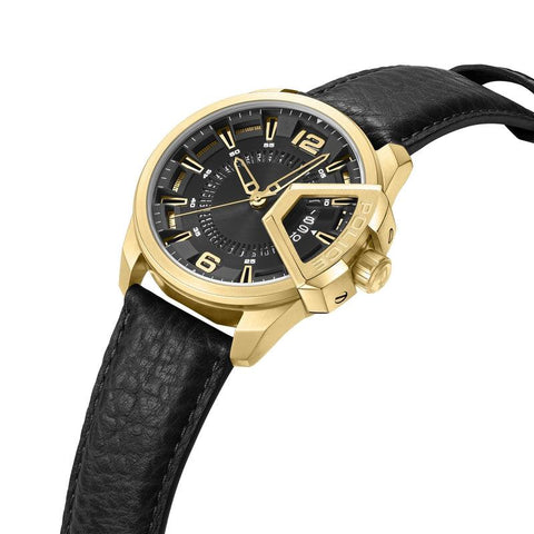 The Watch Boutique Police Underlined 3 Hands-Date Leather Strap