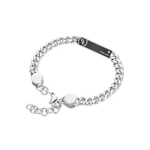 Police Universal II Steel Bracelet – Polished Black Inlay