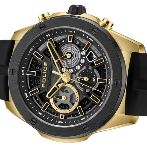 The Watch Boutique Police Warren Black Dial Gold Men's Watch