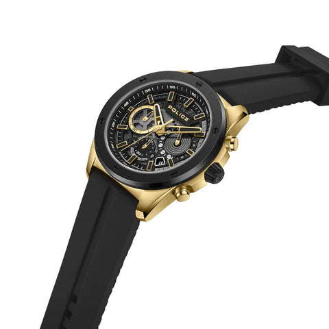 The Watch Boutique Police Warren Black Dial Gold Men's Watch