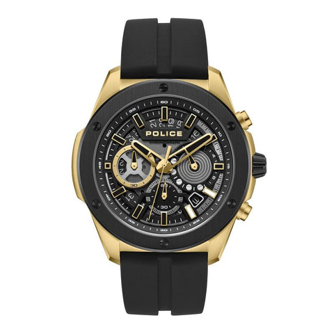 The Watch Boutique Police Warren Black Dial Gold Men's Watch