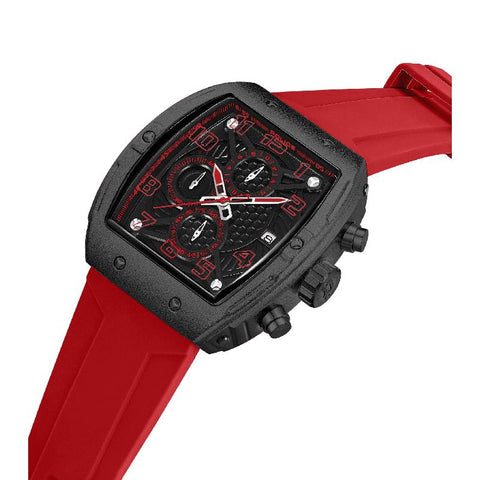 The Watch Boutique Police Watch with Red Silicone Strap