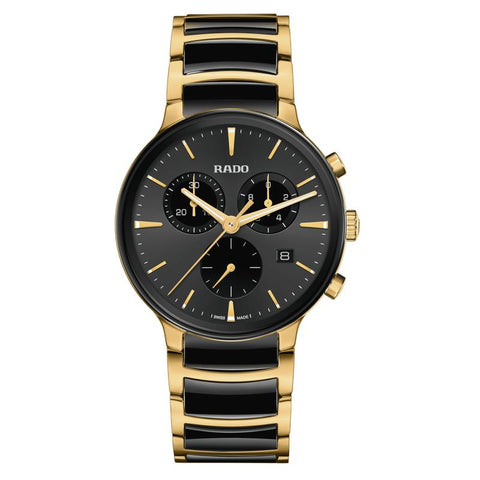 Rado Centrix Chronograph PVD Gold-Coated Quartz Watch R30211152