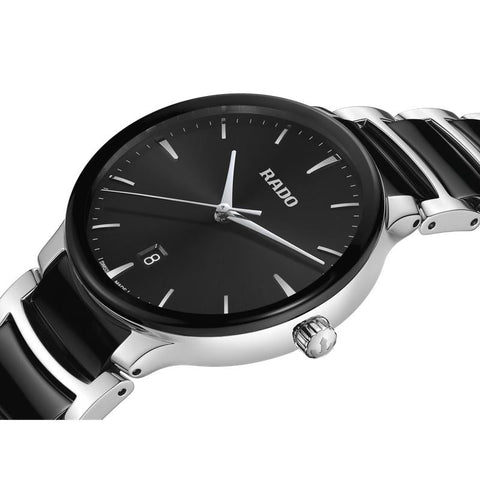 The Watch Boutique Rado Centrix Quartz Stainless Steel Black Dial R30021152