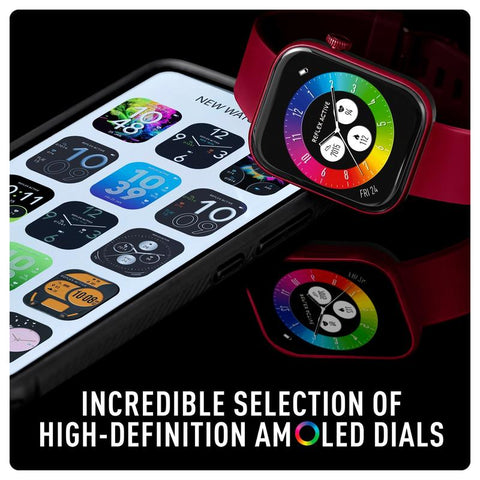 Reflex Active Berry Red Spectra 300S AMOLED Smartwatch with Calling