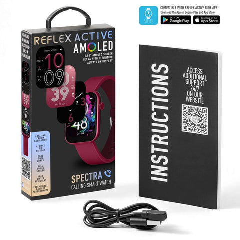 Reflex Active Berry Red Spectra 300S AMOLED Smartwatch with Calling